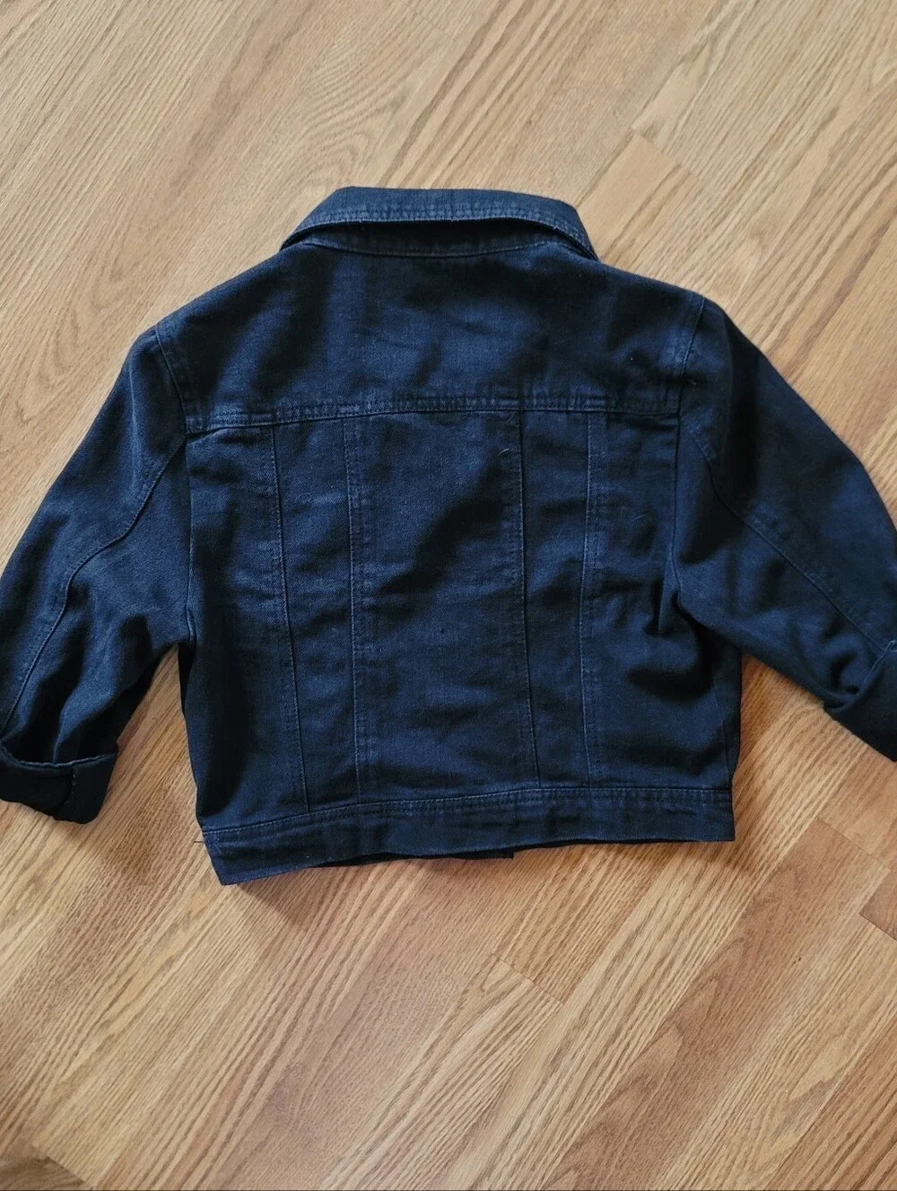 Highway Jeans Black Kids Denim Jacket with Roll-Tab Sleeves